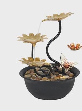 简约桌面客厅茶几招财流水摆件装饰家居乔迁送礼开业循环流水摆件