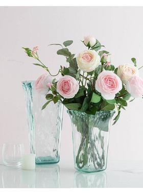 碧轩玻璃西班牙风格吹制透明玻璃 北欧客厅鲜花水培家居新款现货