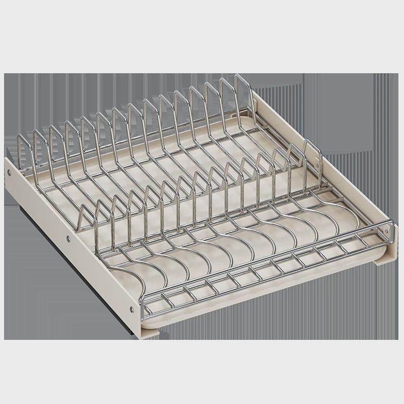 厨房抽拉碗碟收纳架不锈钢抽屉式拉篮橱柜内置物架新款碗盘沥水架,淘宝优惠券,粉丝福利购,淘宝优惠卷