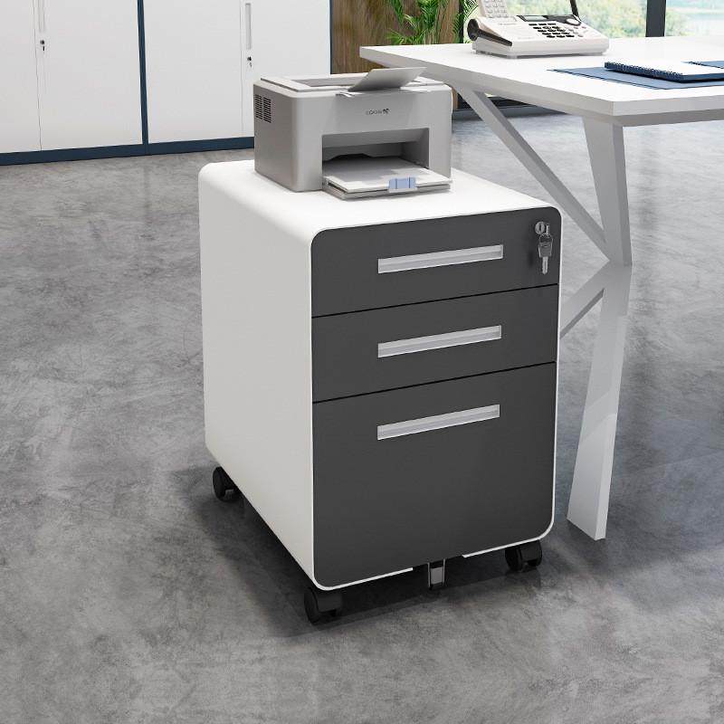 办公室活动柜桌下抽屉柜铁皮小柜子移动文件柜带锁资料档案收纳柜,淘宝优惠券,粉丝福利购,淘宝优惠卷