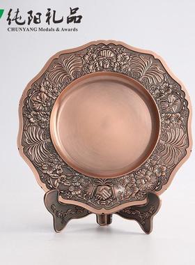 现货奖盘金属奖盘奖盘礼品金属奖牌纪念品奖牌钛金奖盘制作