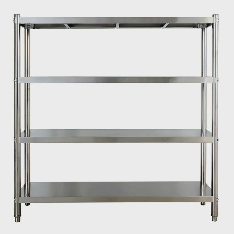 不锈钢货架家用厨房置物架落地定做酒店饭店收纳锅架微波炉架子架 - 图1