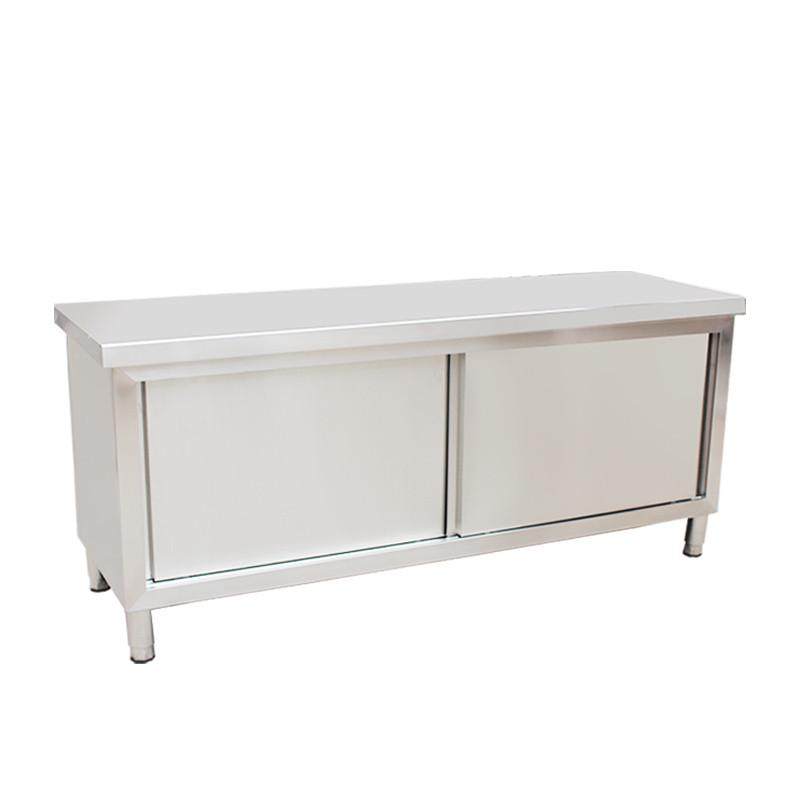 不锈钢拉门工作台商用厨房操作台打荷台储物柜切菜桌子用案板台,淘宝优惠券,粉丝福利购,淘宝优惠卷