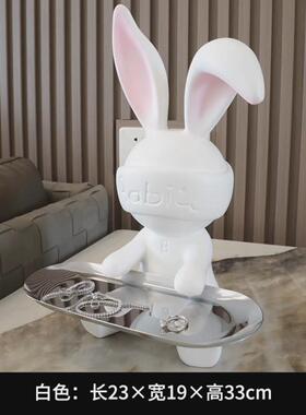 轻奢植绒玄关钥匙收纳托盘摆件入户小飞象盘卡通酒电视柜餐装饰品