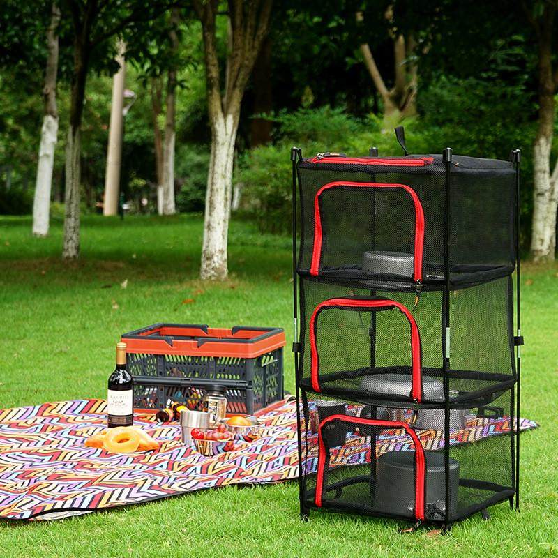 户外折叠晒网四层收纳筐储物篮野营晒鱼晾晒网架挂篮干燥架子网框,淘宝优惠券,粉丝福利购,淘宝优惠卷