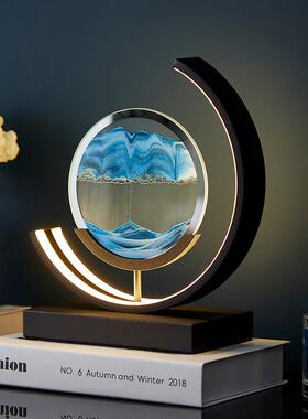 2u8k现代轻奢画流沙沙漏摆件家居客厅电视柜卧室办公室桌面装饰品