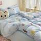Cartoon cute style bed four-piece set skin-friendly and comfortable bed sheets quilt cover cover single student dormitory bed three-piece set