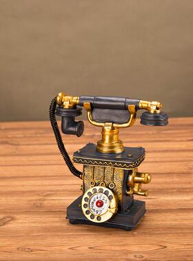 复古怀旧老式电话机座机模型仿古小摆件电视柜家居装饰品拍照道具