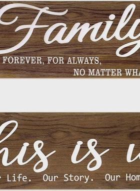 木质标志暖心语录可悬挂木制乡村连接厨房餐厅墙壁装饰房屋工艺品