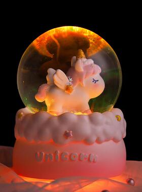 独角兽发光小号水晶球整盒玻璃水球摆件学生礼品儿童奇特玩具