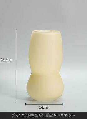 玻璃玉质葫芦形大肚bestwest花瓶摆件家居设计师装饰品水培花瓶