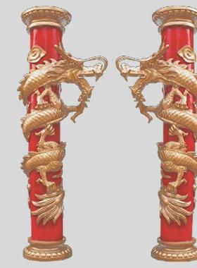 龙柱祥云柱源头厂家酒店大堂包柱装饰罗马柱摆件装饰柱景观玻璃钢