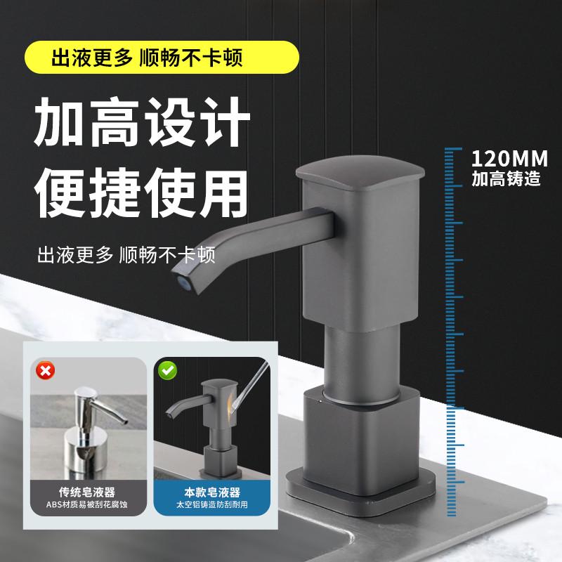 厨房洗洁精压取器太空铝皂液延长器水槽用按压器瓶洗菜盆涤剂压头 - 图1
