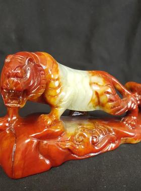 玉石十二生肖摆件大号岫玉整套老鼠牛老虎兔子龙蛇马羊猴子鸡狗猪