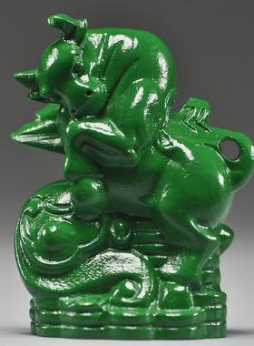 热销绿色十二生肖摆件一套实木质鼠牛虎兔龙蛇马羊猴鸡狗猪家居工