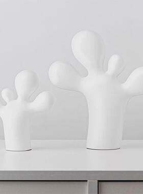 简约现代沉思男孩脚丫摆件北欧软装样板间托腮思考人物雕塑配饰品