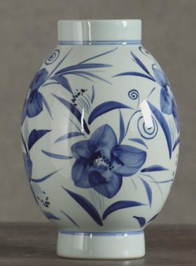 新中式青花瓷仿古陶瓷花瓶插花摆件陶瓷花器酒店名宿家居装饰摆件