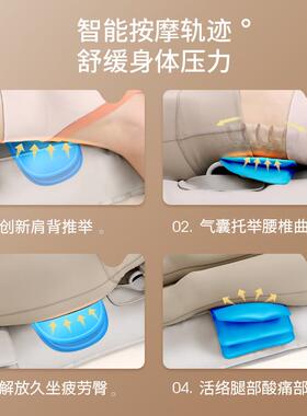 热销按摩床垫气囊全自动背部跨境家用热敷腰部气压靠垫多功能按摩
