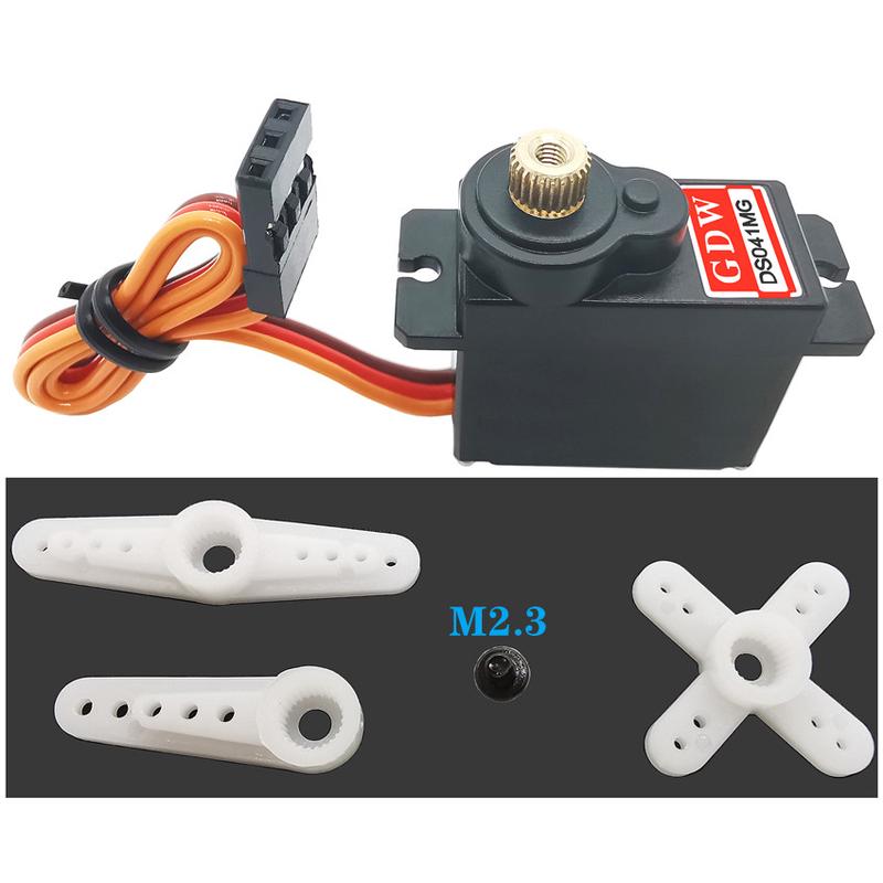GDW DS041MG 5KG扭力金属齿机器人直升机固定翼9g12g微型数字舵机 - 图2