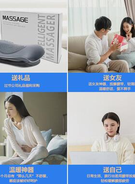 跨境新品腰椎按摩仪振动热敷脉冲揉捏多功能家用腰部牵引枕
