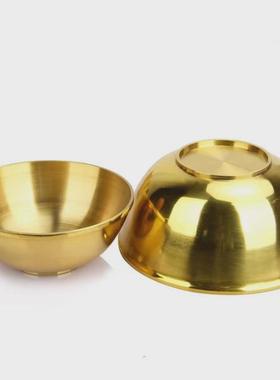 加厚黄铜碗摆件套装大工艺品铜碗筷家用家居装饰摆设小碗