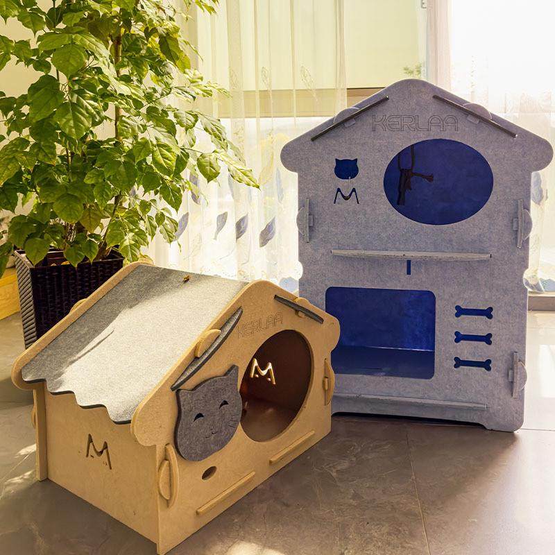 猫窝封闭式四季通用猫咪窝房子别墅小型犬狗窝毛毡猫窝可DIY拼接,淘宝优惠券,粉丝福利购,淘宝优惠卷