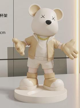 创意迎宾熊红酒架家居轻奢高档酒柜装饰品摆件客厅玄关餐边柜摆设