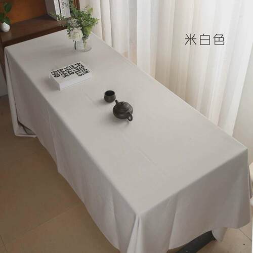 桌布酒店尺寸会议室桌布白色大活动展会长方形餐桌高级感台布 - 图2