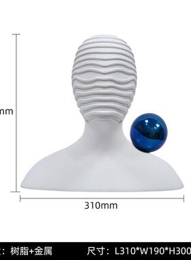 北欧简约抽象半身人物雕塑摆件设计师家居样板房酒店软装头像摆设