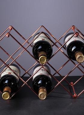 创意红酒酒架置物架客厅酒柜家用餐桌装饰品轻奢现代简约欧式雷新