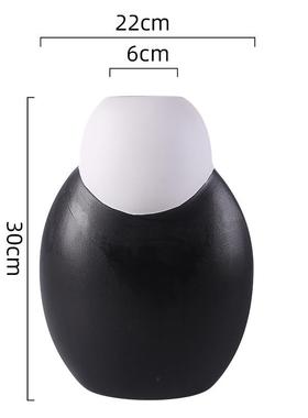 软装家居陶瓷花瓶摆件北欧插花高级感盆栽样板房简约饰磨砂工艺品