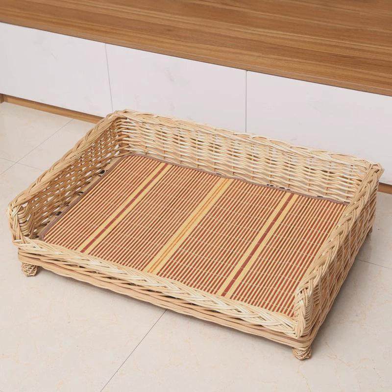 藤编宠物床凉席狗窝四季通用夏季编织狗金毛猫咪窝大中型犬宠物床,淘宝优惠券,粉丝福利购,淘宝优惠卷