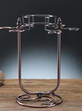 创意实木红酒杯架醒酒器架子倒挂高脚杯葡萄酒分酒器家用6只套装