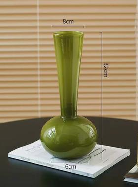 简约花瓶客厅套瓷摆件创意家居风绿色插花