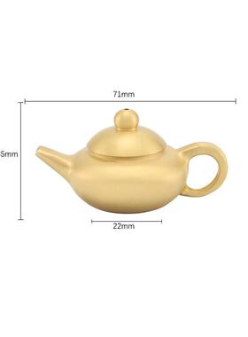 铜小茶壶迷你纯黄铜把把壶小摆件香插助运地摊货源茶壶小铜器手把