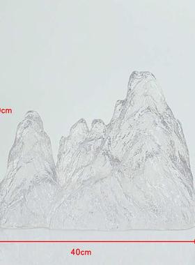 树脂透明树脂假山雕塑摆件酒店会所仿山石现代简约工艺品摆件