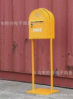 复古英伦风铁艺信箱邮箱模型摆件餐厅酒吧商场影楼网红装饰道具