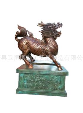大型铸铜麒麟貔貅雕塑摆件火麒麟神兽瑞兽公司小区门口纯铜