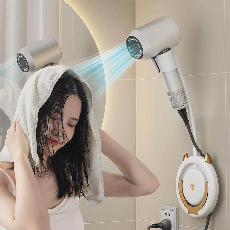 吹风机置物架免打孔卫生间懒人浴室电吹风挂架壁挂式风筒收纳支架,淘宝优惠券,粉丝福利购,淘宝优惠卷