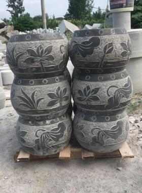 古建园林仿古石顶石青石刻画柱础石青石柱墩柱底座柱基石墩子