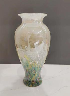 新中式高档玻璃花瓶彩色玻璃电视柜桌面水培插花容器花器玄关装饰