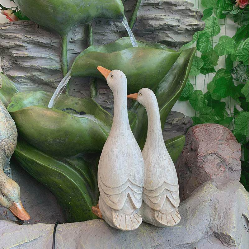 圣诞节礼物户外花园庭院卡通动物圣诞鸭造景装饰品树脂工艺品摆件