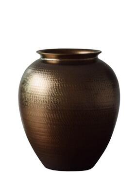 金色陶瓷花瓶桌面落地大号插花器干枝陶罐酒店样板房玄关装饰摆件