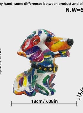 跨境新款转印大头狗树脂工艺品摆件客厅家居办公桌面装饰用品送礼