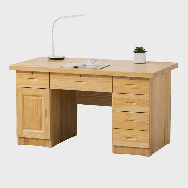 L7松木书桌全实木办公桌带书架电脑桌原木教师写字台儿童家用学习,淘宝优惠券,粉丝福利购,淘宝优惠卷
