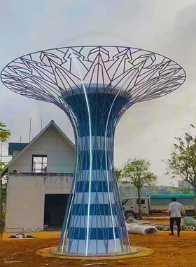 不锈钢景观树雕塑美陈大型园林广场公园金属结构镂空抽象树型摆件
