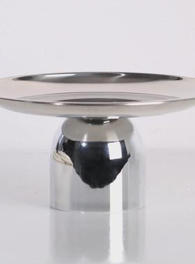 热销简约现代黑色极简高脚盆摆件售楼处样板间家居桌面收纳果果盘