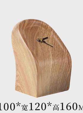 现代简约客厅座钟台钟创意木纹时钟北欧摆件卧室样板间装饰品摆设