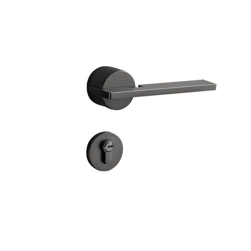 卧室分体锁房间静音黑色机械办公室房门锁执手门把手室内木门锁具,淘宝优惠券,粉丝福利购,淘宝优惠卷