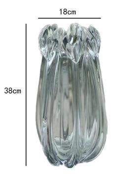 轻奢创意高档花朵厚重造型琉璃花瓶摆件客厅插花北欧现代简约水养